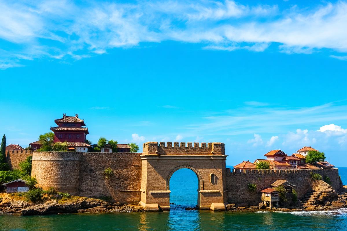 临海的古城墙与城门